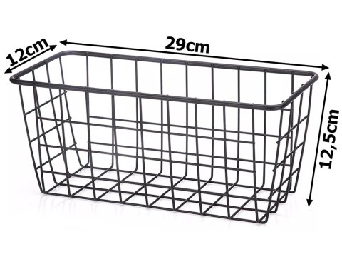 Koszyk wiszący kosz organizer metalowy zawieszany półka kuchenna czarny Koszyk wiszący kosz organizer metalowy zawieszany półka kuchenna czarny