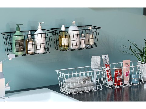 Koszyk wiszący kosz organizer metalowy zawieszany półka kuchenna czarny Koszyk wiszący kosz organizer metalowy zawieszany półka kuchenna czarny