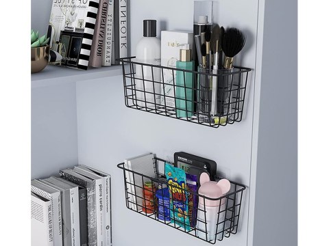 Koszyk wiszący kosz organizer metalowy zawieszany półka kuchenna czarny Koszyk wiszący kosz organizer metalowy zawieszany półka kuchenna czarny