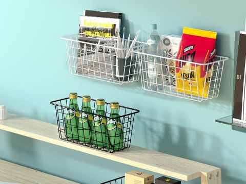 Koszyk wiszący kosz organizer metalowy zawieszany półka kuchenna czarny Koszyk wiszący kosz organizer metalowy zawieszany półka kuchenna czarny