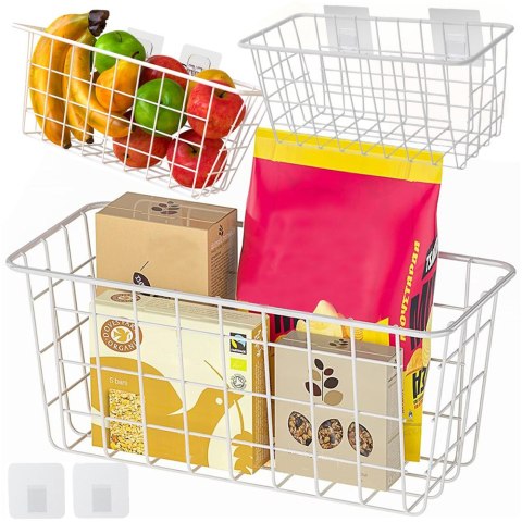 Koszyk wiszący kosz organizer metalowy zawieszany półka wisząca biały mocny Koszyk wiszący kosz organizer metalowy zawieszany półka wisząca biały mocny