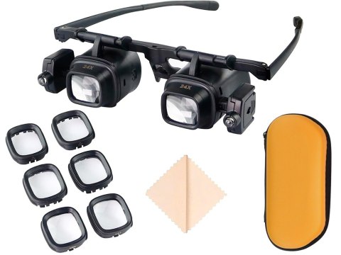 Lupa okulary zegarmistrzowskie serwis podświetlenie 2 led 2x 6x 8x 12x 24x Lupa okulary zegarmistrzowskie serwis podświetlenie 2 led 2x 6x 8x 12x 24x