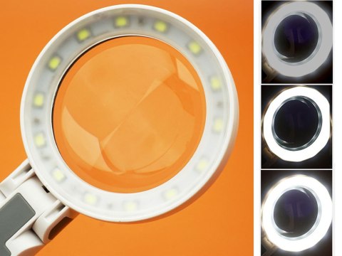 Lupa szkło powiększające lampa do czytania kosmetyczna podświetlenie 20 led Lupa szkło powiększające lampa do czytania kosmetyczna podświetlenie 20 led