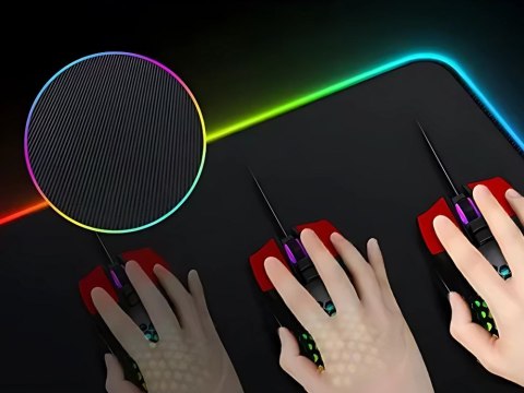 Podkładka gamingowa podświetlana rgb xxl 90x40 pod myszkę klawiaturę usb Podkładka gamingowa podświetlana rgb xxl 90x40 pod myszkę klawiaturę usb