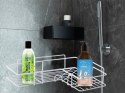 Półka łazienkowa do łazenki pod prysznic narożna loft wisząca haczyk biała