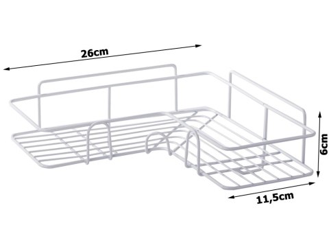 Półka łazienkowa do łazenki pod prysznic narożna loft wisząca haczyk biała Półka łazienkowa do łazenki pod prysznic narożna loft wisząca haczyk biała