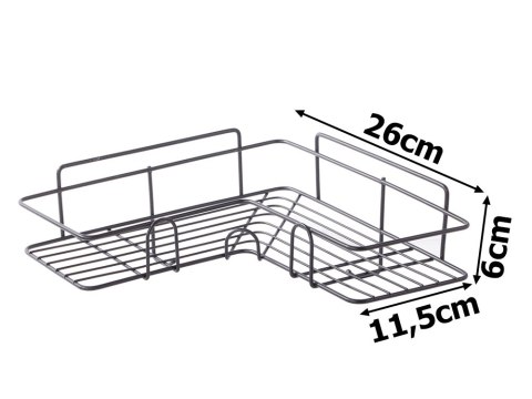 Półka łazienkowa do łazenki pod prysznic narożna loft wisząca haczyk czarna Półka łazienkowa do łazenki pod prysznic narożna loft wisząca haczyk czarna