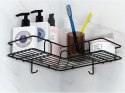 Półka łazienkowa do łazenki pod prysznic narożna loft wisząca haczyk czarna
