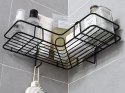 Półka łazienkowa do łazenki pod prysznic narożna loft wisząca haczyk czarna