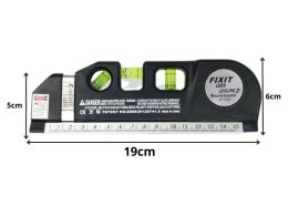 Poziomica laserowa precyzyjna z miarką 2,5m miara laser 3 tryby led usb