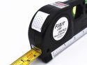 Poziomica laserowa precyzyjna z miarką 2,5m miara laser 3 tryby led usb