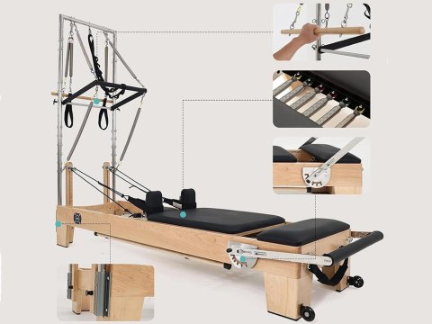 REFORMER ŁÓŻKO DO ĆWICZEŃ PILATES PILATESU URZĄDZENIE DO ĆWICZENIA FITNESS REFORMER ŁÓŻKO DO ĆWICZEŃ PILATES PILATESU URZĄDZENIE DO ĆWICZENIA FITNESS