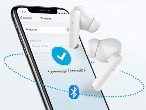 Słuchawki douszne bluetooth bezprzewodowe z etui ładującym led i mikrofonem Słuchawki douszne bluetooth bezprzewodowe z etui ładującym led i mikrofonem