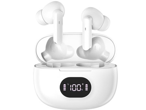 Słuchawki douszne bluetooth bezprzewodowe z etui ładującym led i mikrofonem Słuchawki douszne bluetooth bezprzewodowe z etui ładującym led i mikrofonem