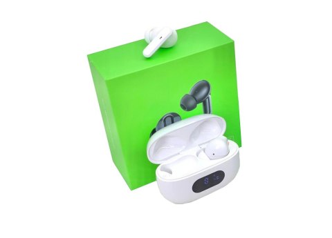 Słuchawki douszne bluetooth bezprzewodowe z etui ładującym led i mikrofonem Słuchawki douszne bluetooth bezprzewodowe z etui ładującym led i mikrofonem