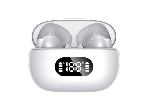 Słuchawki douszne bluetooth bezprzewodowe z etui ładującym led i mikrofonem Słuchawki douszne bluetooth bezprzewodowe z etui ładującym led i mikrofonem