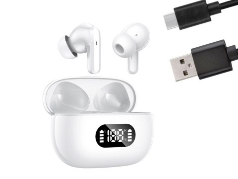 Słuchawki douszne bluetooth bezprzewodowe z etui ładującym led i mikrofonem Słuchawki douszne bluetooth bezprzewodowe z etui ładującym led i mikrofonem