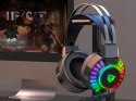 Słuchawki gamingowe 7.1 rgb przewodowe nauszne dla graczy led z mikrofonem