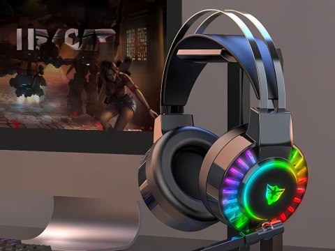 Słuchawki gamingowe 7.1 rgb przewodowe nauszne dla graczy led z mikrofonem Słuchawki gamingowe 7.1 rgb przewodowe nauszne dla graczy led z mikrofonem