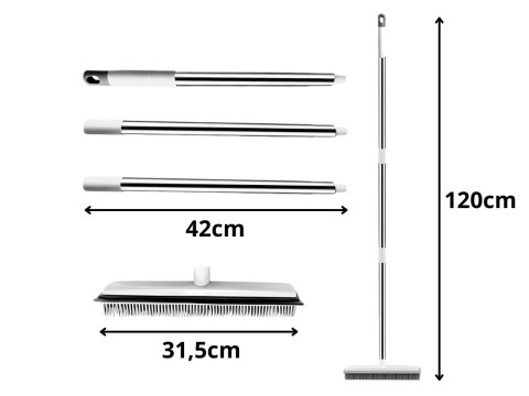 Szczotka miotła gumowa silikonowa do zamiatania z metalowym kijem 120 cm Szczotka miotła gumowa silikonowa do zamiatania z metalowym kijem 120 cm