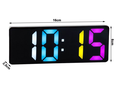 ZEGAR BUDZIK CYFROWY ELEKTRONICZNY TERMOMETR KOLOROWY ALARM DATA DRZEMKA ZEGAR BUDZIK CYFROWY ELEKTRONICZNY TERMOMETR KOLOROWY ALARM DATA DRZEMKA