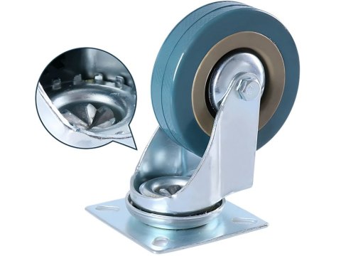 Kółko meblowe obrotowe 3 cale gumowe metalowe do wózka mebli ciche 75mm Kółko meblowe obrotowe 3 cale gumowe metalowe do wózka mebli ciche 75mm