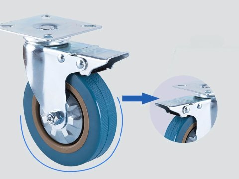 Kółko meblowe obrotowe 3 cale hamulec gumowe metalowe do wózka ciche 75mm Kółko meblowe obrotowe 3 cale hamulec gumowe metalowe do wózka ciche 75mm