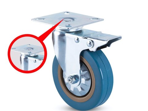 Kółko meblowe obrotowe 4 cale hamulec gumowe metalowe do wózka ciche 100mm Kółko meblowe obrotowe 4 cale hamulec gumowe metalowe do wózka ciche 100mm