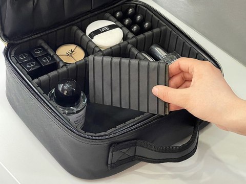 Kuferek na kosmetyki kosmetyczka podróżna organizer szkatułka lusterko led Kuferek na kosmetyki kosmetyczka podróżna organizer szkatułka lusterko led