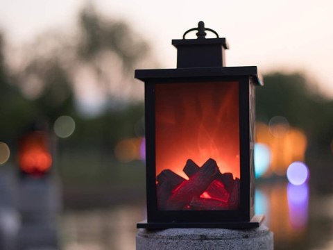 Lampion dekoracyjny led kominek ruchomy płomień lampa elektryczny baterie Lampion dekoracyjny led kominek ruchomy płomień lampa elektryczny baterie