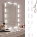 Lampki do lustra toaletki led zestaw makijaż 10 sztuk usb 3 barwy światła