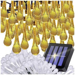 Lampki światełka solarne ogrodowe girlanda sople na taras balkon 100 led