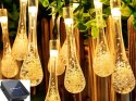 Lampki światełka solarne ogrodowe girlanda sople na taras balkon 100 led