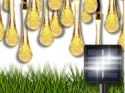 Lampki światełka solarne ogrodowe girlanda sople na taras balkon 100 led