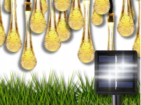Lampki światełka solarne ogrodowe girlanda sople na taras balkon 100 led Lampki światełka solarne ogrodowe girlanda sople na taras balkon 100 led