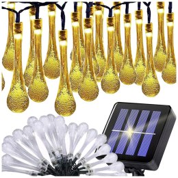 Lampki światełka solarne ogrodowe girlanda sople na taras balkon 20 led