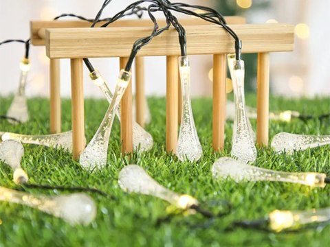Lampki światełka solarne ogrodowe girlanda sople na taras balkon 20 led Lampki światełka solarne ogrodowe girlanda sople na taras balkon 20 led
