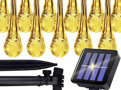 Lampki światełka solarne ogrodowe girlanda sople na taras balkon 20 led Lampki światełka solarne ogrodowe girlanda sople na taras balkon 20 led