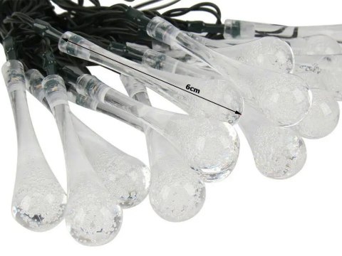 Lampki światełka solarne ogrodowe girlanda sople na taras balkon 20 led Lampki światełka solarne ogrodowe girlanda sople na taras balkon 20 led