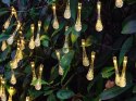 Lampki światełka solarne ogrodowe girlanda sople na taras balkon 20 led