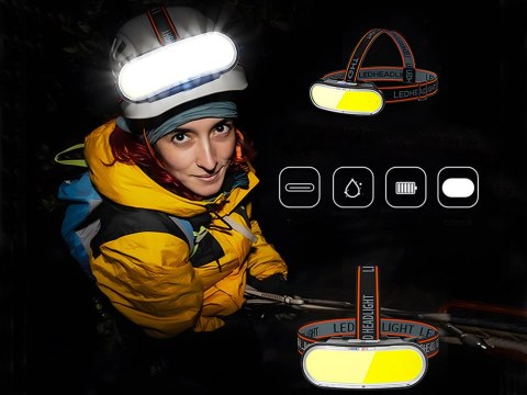 Latarka czołowa cob lampka czołówka akumulatorowa na głowę usb-c 4 tryby Latarka czołowa cob lampka czołówka akumulatorowa na głowę usb-c 4 tryby