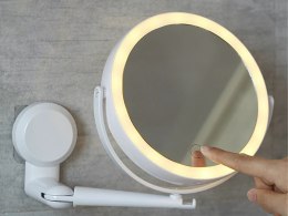 Lusterko led do makijażu obrotowe powiększające z uchwytem ściennym 360°