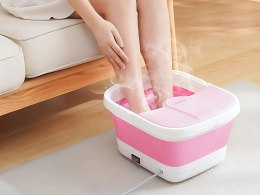 Miska wiadro do stóp z podgrzewaniem rolkami masującymi bąbelkami składana