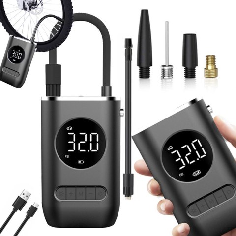 Pompka akumulatorowa do roweru samochodu kompresor elektryczny 10 bar lcd Pompka akumulatorowa do roweru samochodu kompresor elektryczny 10 bar lcd