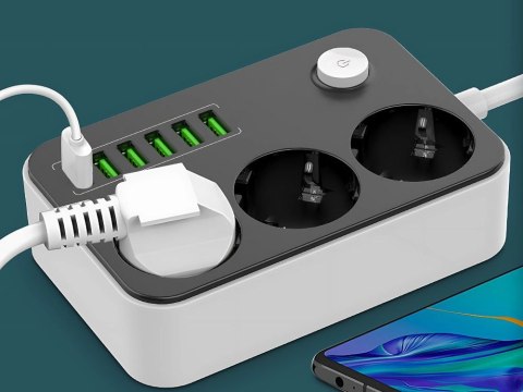 Przedłużacz listwa zasilająca sieciowa 3 gniazda 250v 2m 6x usb ładowarka Przedłużacz listwa zasilająca sieciowa 3 gniazda 250v 2m 6x usb ładowarka