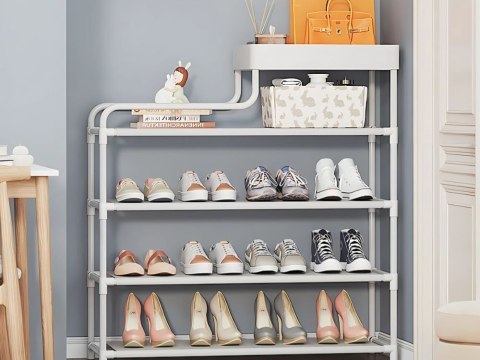 Regał na buty 5 poziomów stojak na buty szafka metalowa organizer z półką Regał na buty 5 poziomów stojak na buty szafka metalowa organizer z półką