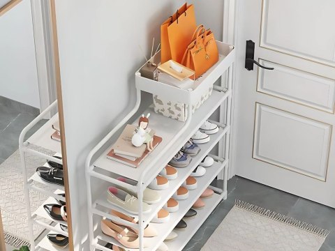 Regał na buty 5 poziomów stojak na buty szafka metalowa organizer z półką Regał na buty 5 poziomów stojak na buty szafka metalowa organizer z półką