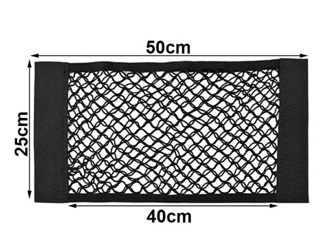 Siatka do bagaznika auta mocna na rzep do samochodu mocna kieszeń 50x25cm Siatka do bagaznika auta mocna na rzep do samochodu mocna kieszeń 50x25cm