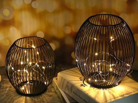 Świecznik metalowy dekoracyjny na świece 1 szt stojak lampion do domu taras Świecznik metalowy dekoracyjny na świece 1 szt stojak lampion do domu taras