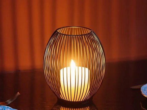 Świecznik metalowy dekoracyjny na świece 1 szt stojak lampion do domu taras Świecznik metalowy dekoracyjny na świece 1 szt stojak lampion do domu taras